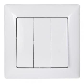 Gunsan Visage 3-fach Schalter Serienschalter Unterputz Weiss Rahmen+Einsatz